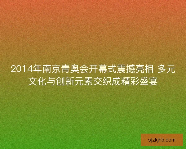 2014年南京青奥会开幕式震撼亮相 多元文化与创新元素交织成精彩盛宴