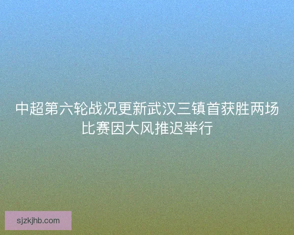 中超第六轮战况更新武汉三镇首获胜两场比赛因大风推迟举行