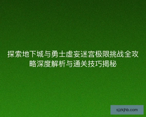 探索地下城与勇士虚妄迷宫极限挑战全攻略深度解析与通关技巧揭秘