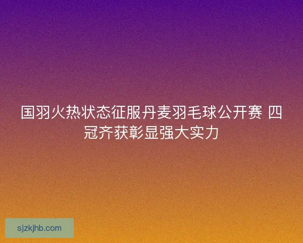 国羽火热状态征服丹麦羽毛球公开赛 四冠齐获彰显强大实力